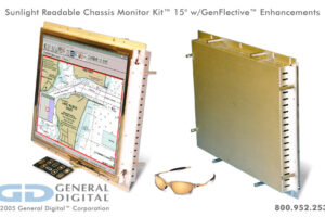 Impact Solar 15.0 - Rugged open frame sunlight readable LCD monitor kit – front and rear views
